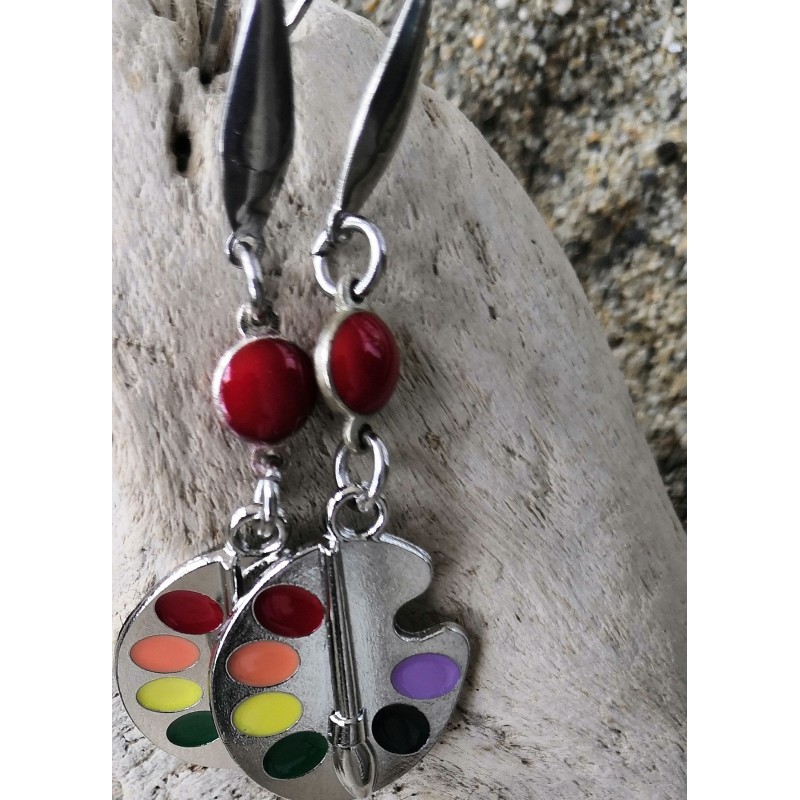 Boucles d'oreilles / PALETTE / ROUGE