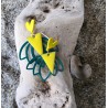 Clou d'oreille / COEUR / JAUNE / VERT
