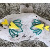Clou d'oreille / COEUR / JAUNE / VERT