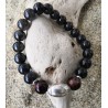 BRACELET HOMME / RUGBY/ OBSIDIENNE OEIL CELESTE