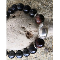 BRACELET HOMME / RUGBY/ OBSIDIENNE OEIL CELESTE