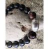 BRACELET HOMME / RUGBY/ OBSIDIENNE OEIL CELESTE