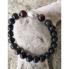 BRACELET HOMME / RUGBY/ OBSIDIENNE OEIL CELESTE