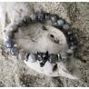 BRACELET HOMME / LABRADORITE / LOUP