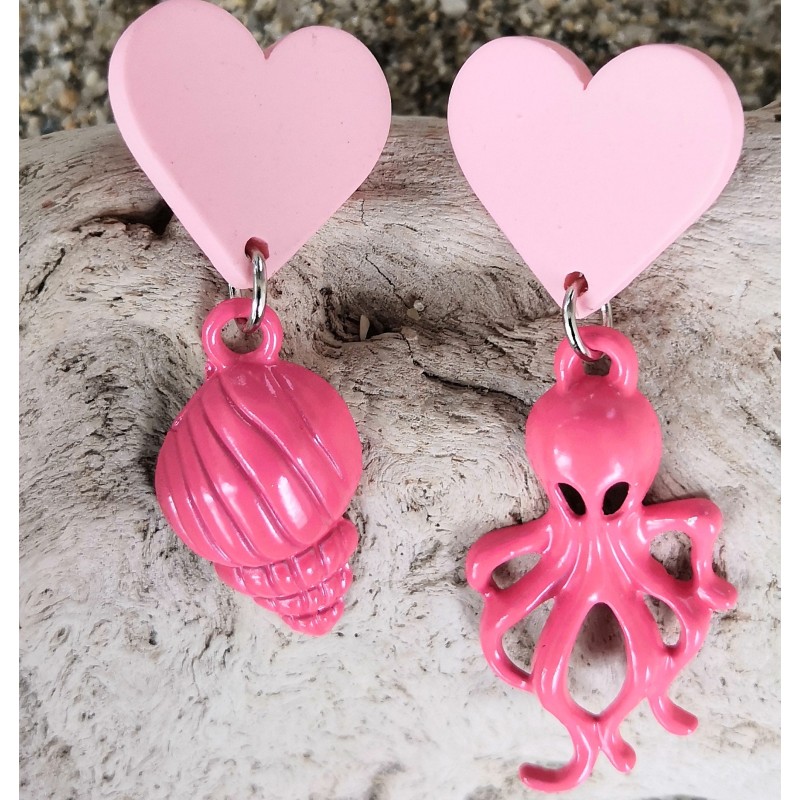 Boucles d'oreilles / COQUILLAGE / ROSE