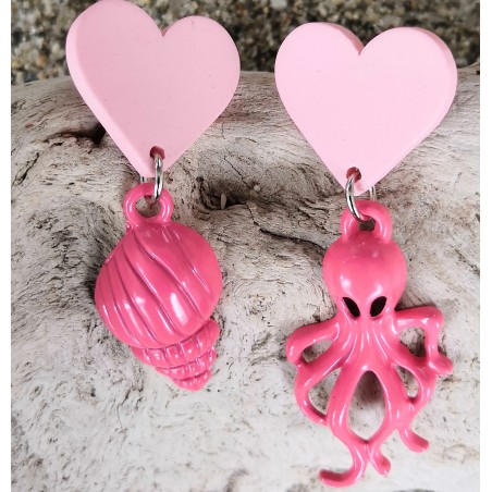 Boucles d'oreilles / COQUILLAGE / ROSE
