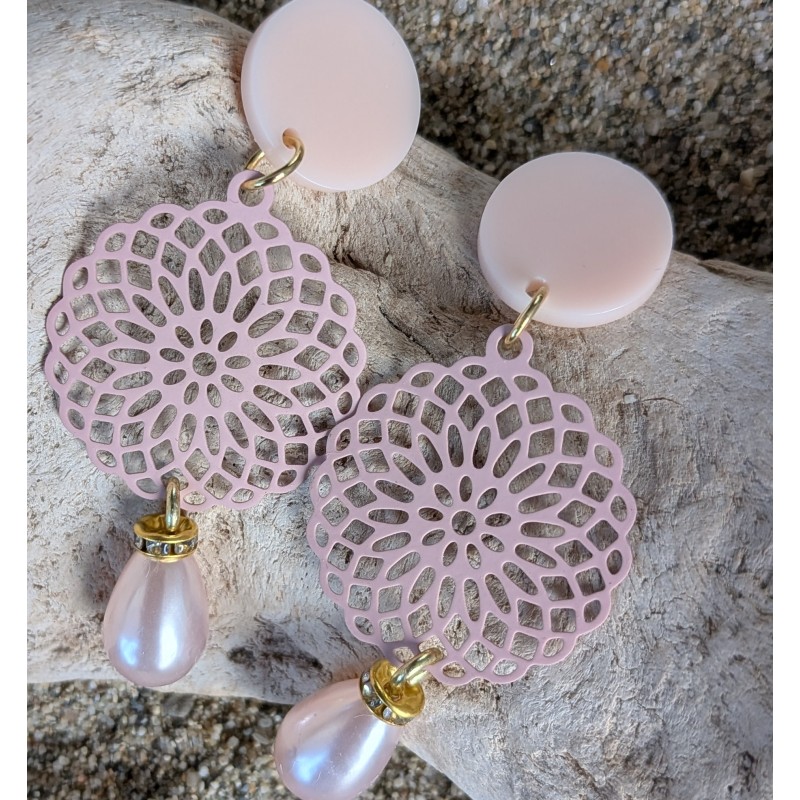 Clous  d'oreilles / ROSE / MANDALA