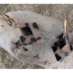 Boucles d'oreilles / LOSANGE / NOIR