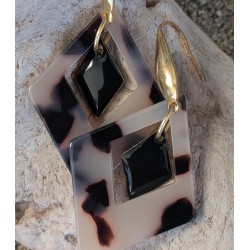 Boucles d'oreilles / LOSANGE / NOIR