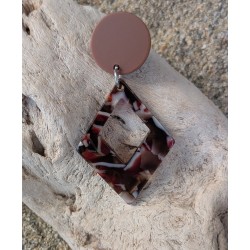 CLOU D'OREILLE / LOSANGE / MARRON