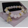 Bracelet / QUARTZ ROSE / OURSON /COEUR