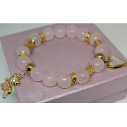 Bracelet / QUARTZ ROSE / OURSON /COEUR