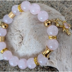 Bracelet / QUARTZ ROSE / OURSON /COEUR