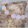 Bracelet / QUARTZ ROSE / OURSON /COEUR
