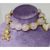 Bracelet / QUARTZ ROSE / OURSON /COEUR