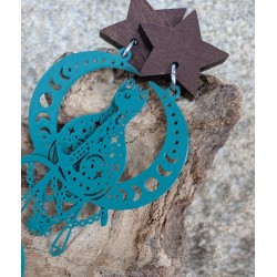 Clou d'oreille BOIS/ CHAT / ETOILE