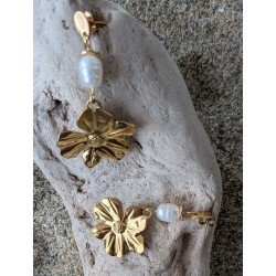 CLOU D'OREILLE / FLEUR / PERLE D'EAU DOUCE