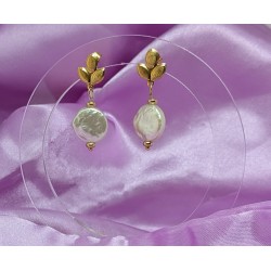 CLOU D'OREILLE / FEUILLE / ACIER INOXYDABLE