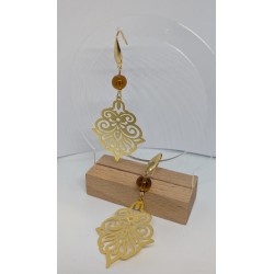 Boucles d'oreilles  LONGUES / ESTAMPE / AMBRE