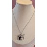 PENDENTIF / CHAT DOUBLE / ACIER INOXYDABLE