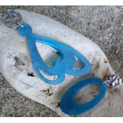 CLOUS D'OREILLES / EPOXY / BLEU