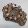 BRACELET / BOUDDHA / CRISTAL DE ROCHE / JASPE ROUGE