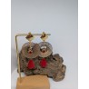 CLOUS D'OREILLES LOSANGE/ COEUR / ROUGE