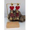 CLOUS D'OREILLES / COEUR / ROUGE