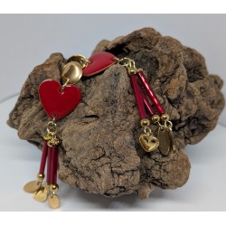 CLOUS D'OREILLES / COEUR / ROUGE