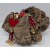 CLOUS D'OREILLES / COEUR / ROUGE