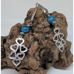 BOUCLES D'OREILLES / APATITE / COEUR
