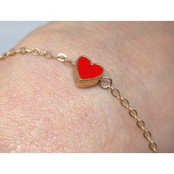 BRACELET / COEUR / ROUGE / ACIER INOXYDABLE