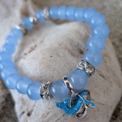 BRACELET / BALEINE  / BLEU / COEUR