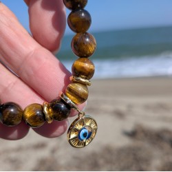 BRACELET / OEIL DE TIGRE/ PORTE BONHEUR