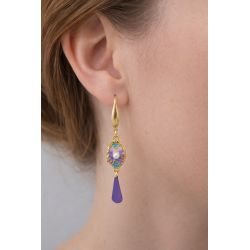 BOUCLES D'OREILLES / VIOLET/ ACIER INOXYDABLE