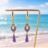 BOUCLES D'OREILLES / VIOLET/ ACIER INOXYDABLE