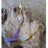 BOUCLES D'OREILLES / VIOLET/ ACIER INOXYDABLE