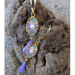 BOUCLES D'OREILLES / VIOLET/ ACIER INOXYDABLE