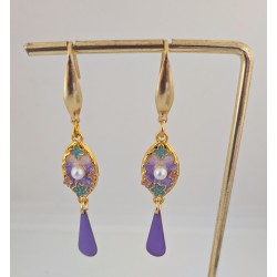 BOUCLES D'OREILLES / VIOLET/ ACIER INOXYDABLE