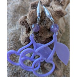 BOUCLES D'OREILLES / AMETHYSTE / VIOLET / CERISE