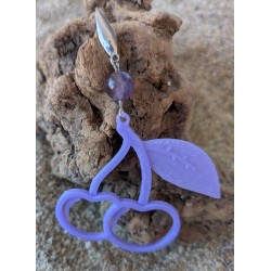 BOUCLES D'OREILLES / AMETHYSTE / VIOLET / CERISE