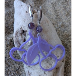 BOUCLES D'OREILLES / AMETHYSTE / VIOLET / CERISE