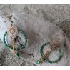 BOUCLES D'OREILLES / ROSACE / VERT