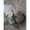 BOUCLES D'OREILLES / ROSACE / VERT