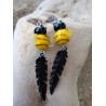 BOUCLES D'OREILLES / ABEILLE / PLUME