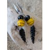 BOUCLES D'OREILLES / ABEILLE / PLUME