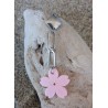 CLOUS  D'OREILLES / ACIER INOXYDABLE / FLEUR ROSE