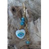 BOUCLES D'OREILLES / OEIL PORTE BONHEUR / BLEU