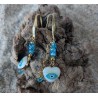 BOUCLES D'OREILLES / OEIL PORTE BONHEUR / BLEU