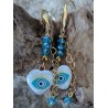BOUCLES D'OREILLES / OEIL PORTE BONHEUR / BLEU